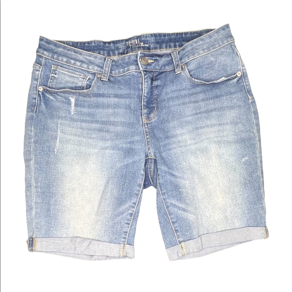 Time And Tru Mid Rise Denim Jean Shorts Size 16
